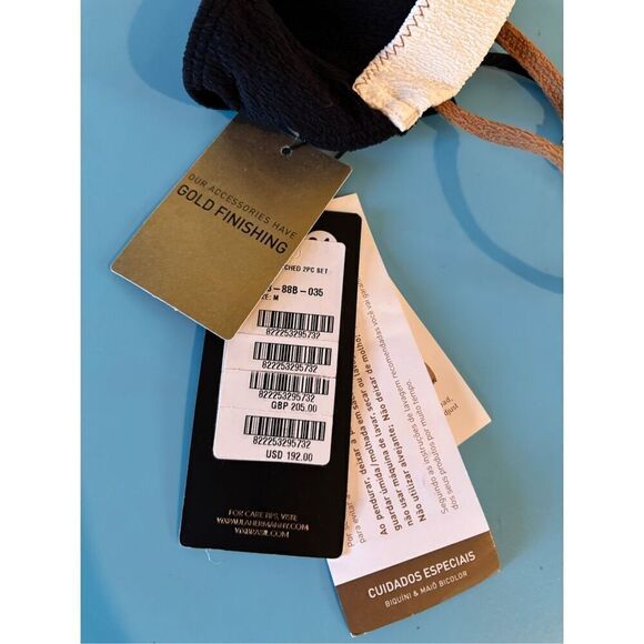 NWT Vix Paula Hermanny Firenze block print black/tan/white bikini XS/M - Picture 10 of 11